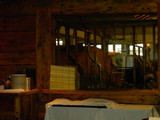 ein Blick vom Cafe in den Kuhstall