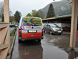 Das Ladler-Team kam mit dem Bus