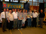 v.l.: Bgm Siegfried Krainer, Bgm Martin Hebenstreit, Bez. Obm. Harald Steiner, Harald Schwaiger, 2.Vize LV Dieter Kurz, ESR Obm. Walter Eichberger, Klaus Tanner, Thomas Bacher, Robert Leitner, Julius Kreuter, JFW Franz Ornig, Reinhard Schurl, Robert Kurz.